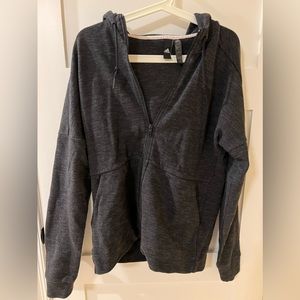 Adidas zip up hoodie - dark gray - Medium - preowned